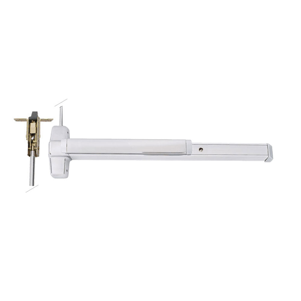 Von Duprin - CD9947 - Grooved Concealed Vertical Rod Exit Bar with Wide Stile Pushpad - Exit Only - Less Bottom Rod - Cylinder Dogging - Grade 1