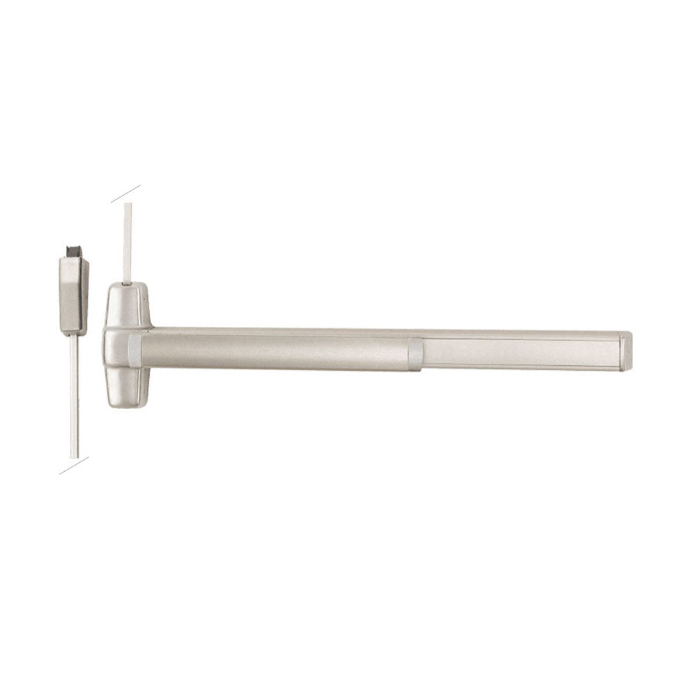 Von Duprin - LD9827 - Smooth Surface Vertical Rod Exit Bar with Wide Stile Pushpad - Exit Only - Less Bottom Rod - Less Dogging - Grade 1