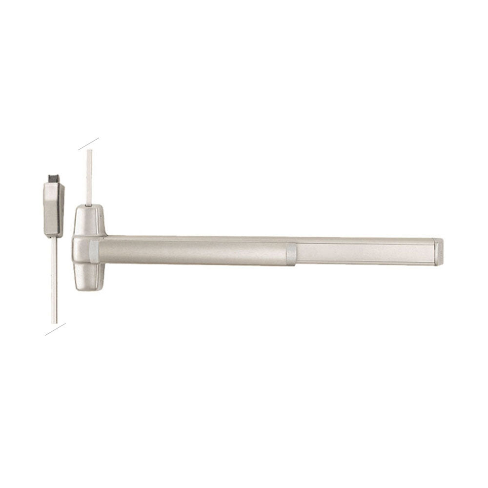 Von Duprin - QEL9827 - Smooth Surface Vertical Rod Exit Bar with Wide Stile Pushpad - Exit Only - Less Bottom Rod - Motorized Latch Retraction - Less Dogging - Grade 1