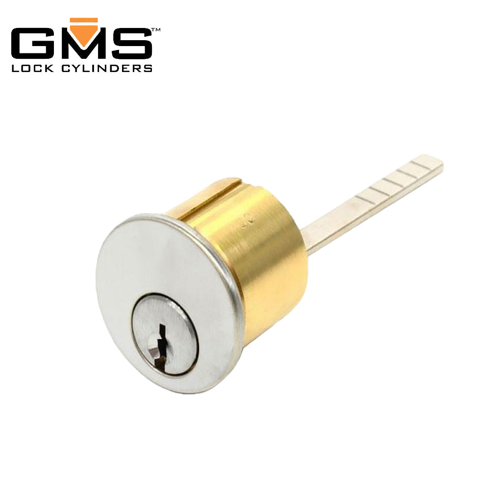 GMS Rim Cylinder - 1-1/8" - 5 Pin - US26D - Satin Chrome - KW - (Kwikset)