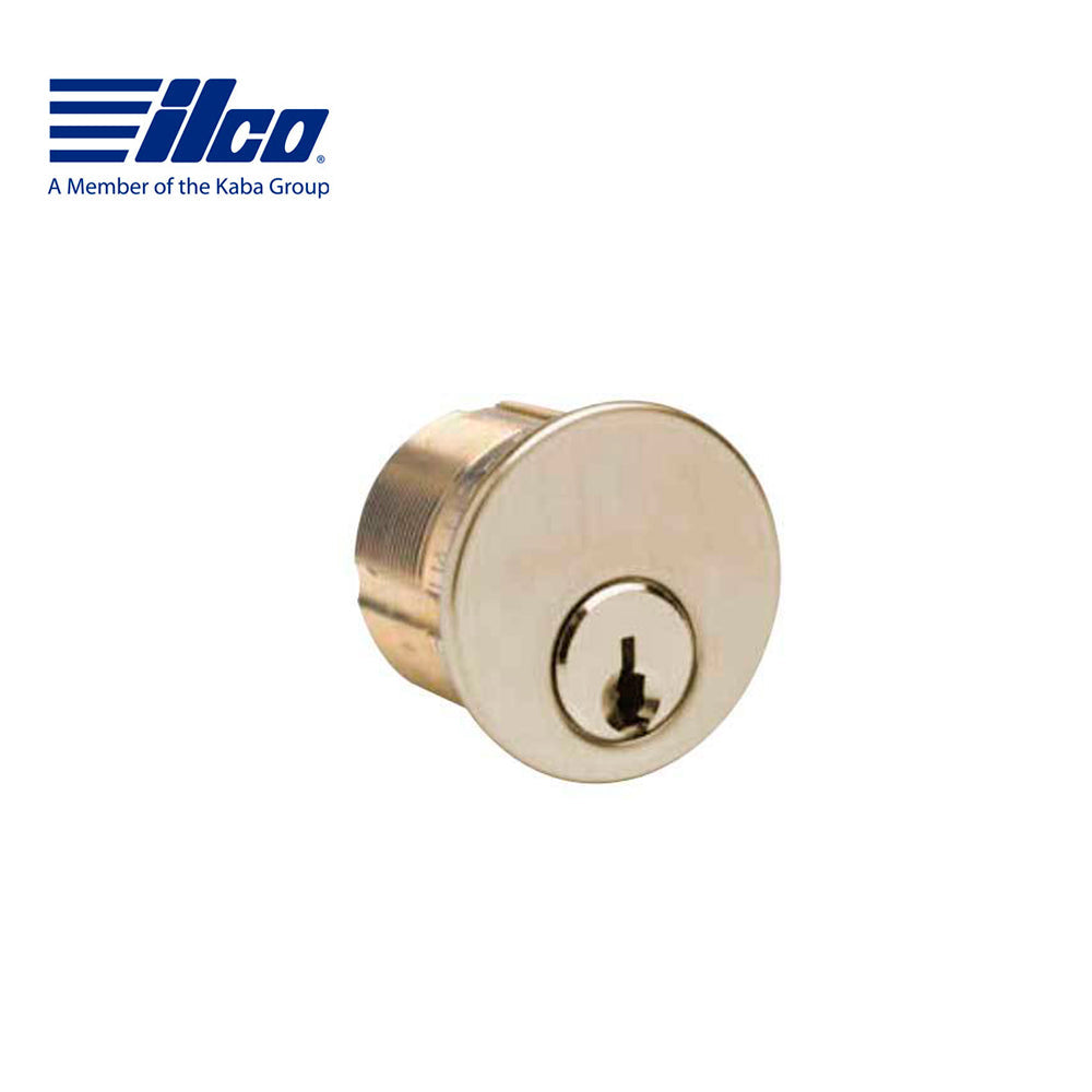 ILCO - 7185 - Mortise Cylinder - 5 Pin - 1 1/8" - Arrow - Standard Cam - KD - 03 - Bright Brass - Grade 1