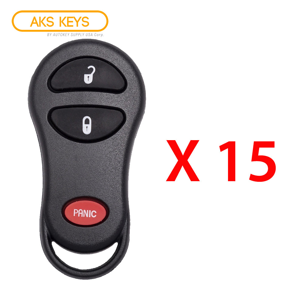 2001 - 2005 Chrysler Dodge Keyless Entry 3B Fob FCC# GQ43VT17T (15 Pack)