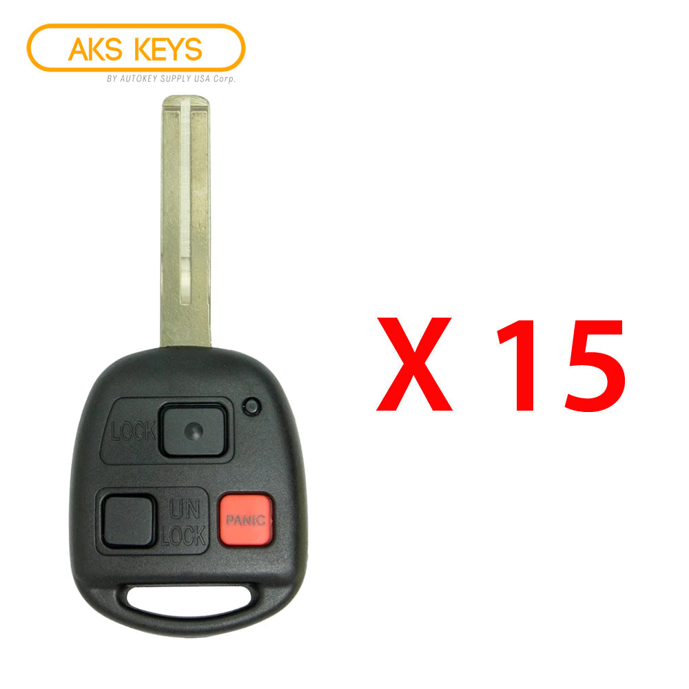 2002 - 2008 Lexus Key Fob 3B FCC# HYQ1512V - 4D68 Chip - 89070-60801 (15 Pack)