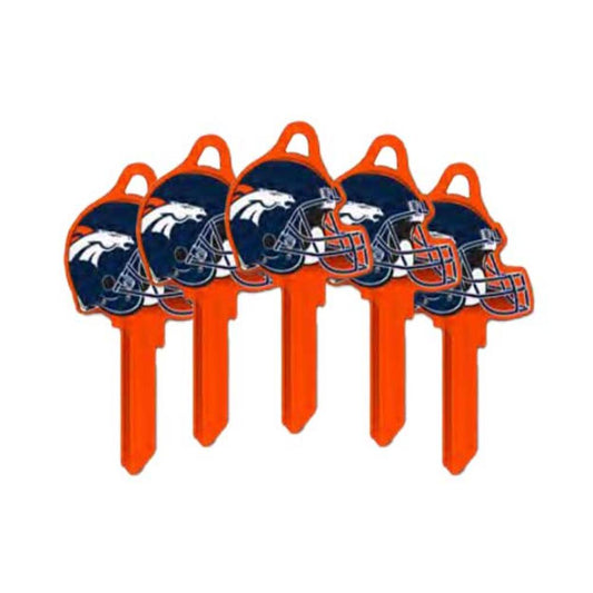 ILCO - NFL-KW1 TeamKeys - Helmet Edition Key Blank - Denver Broncos - Pack of 5