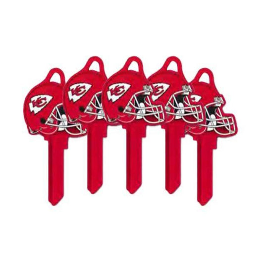 ILCO - NFL-SC1 TeamKeys - Helmet Edition Key Blank - Kansas City Chiefs - Pack of 5