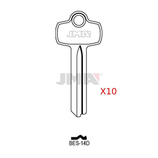 JMA BES-14D / A1114B - BEST B Keyway - BEST IC Core Key Blank (Pack of 10)
