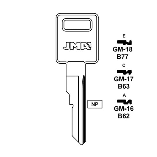 GM Key Blank - B77 / GM-18