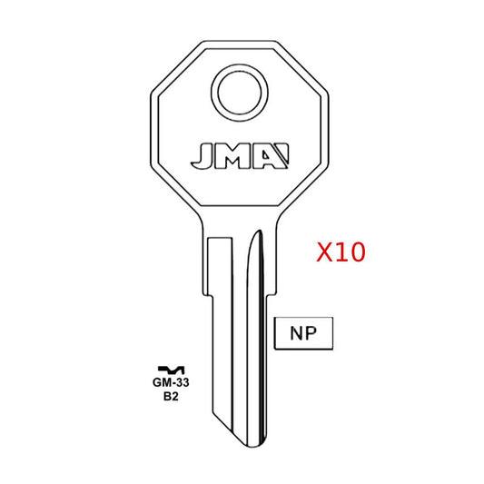 GM Key Blank - H1098M / GM-33 (Packs of 10)