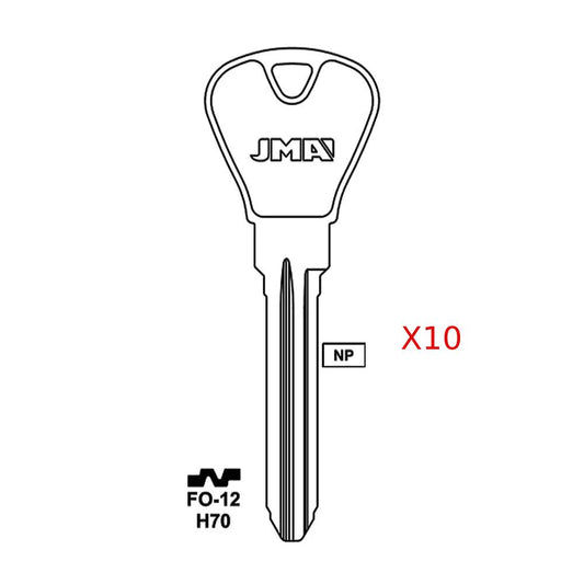 Ford Key Blank - H70 / FO-12 (Packs of 10)