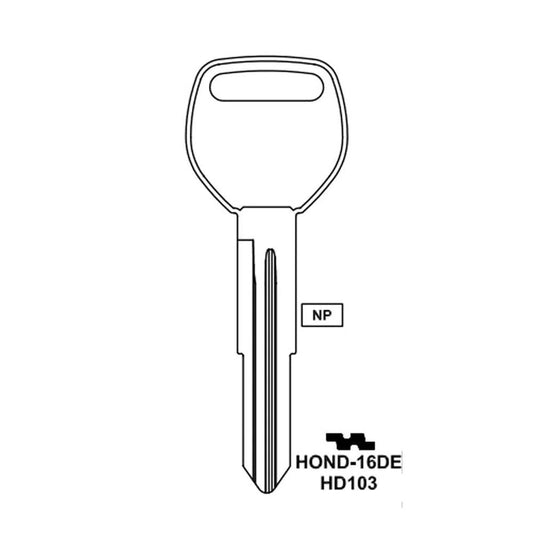 Honda Acura Key Blank - HD103 / HOND-16DE