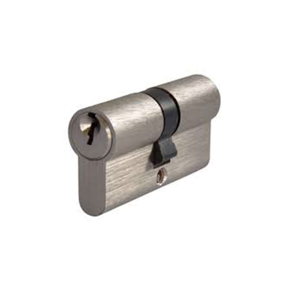 Cal-Royal - KE-SCC-D-D - Double Euro Profile Cylinder - Schlage C Keyway - 6-pin - Length 70mm - US15 - Clear Coated Satin Nickel Plated (619)