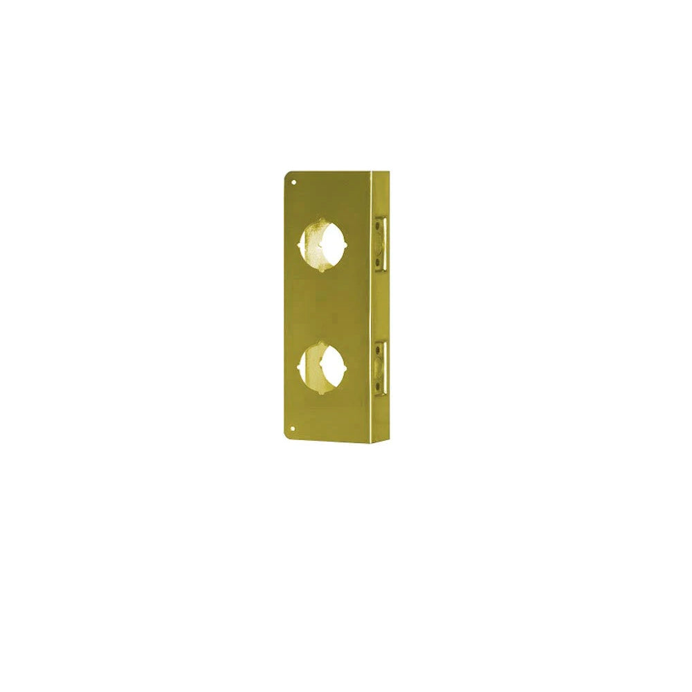 Don-Jo - 946-PB-CW - Wrap Around Plate 22 Gauge Steel 12 Height and 4-1/2 Width with 6 CTC - PB (Bright Brass Finish-605)
