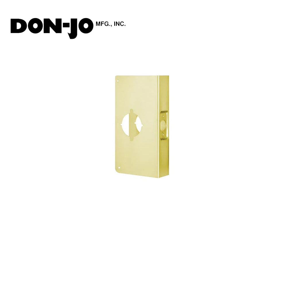 Don-Jo - 95-PB-CW - Wrap Around Plate 22 Gauge Steel 9 Height and 4-3/4 Width with Lever Prep - 2-3/4 Backset - PB (Bright Brass Finish-605)