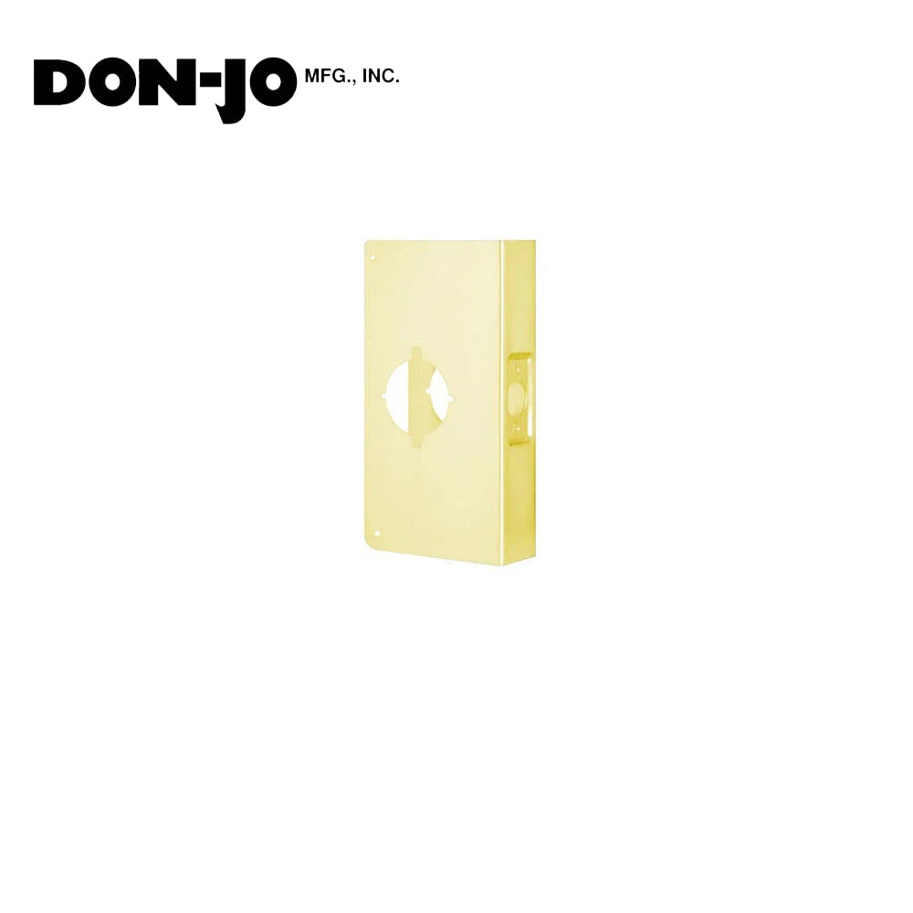 Don-Jo - 9K-AB-CW - Wrap Around Plate 22 Gauge Steel 4-3/4 Width and 9 Height with 2-1/8 Hole for Marks Cylindrical Lever Lock - 2-3/4 Backset - AB (Satin Brass Finish-609)