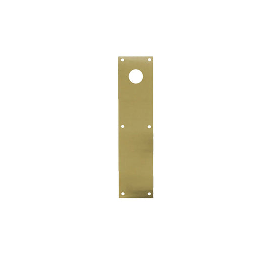 Don-Jo - CFD-71-605 - Push Plate 4 Width and 16 Length with Deadlock Hole at 2-1/2 on Center From Top - 605 (Bright Brass Finish)