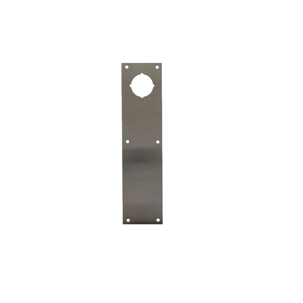 Don-Jo - CFK-70-628 - Push Plate 3-1/2 Width and 15 Length with 2-1/8 Cylindrical Lock Hole at 2-1/2 on Center From Top - 628 (Satin Aluminum Clear Anodized Finish)
