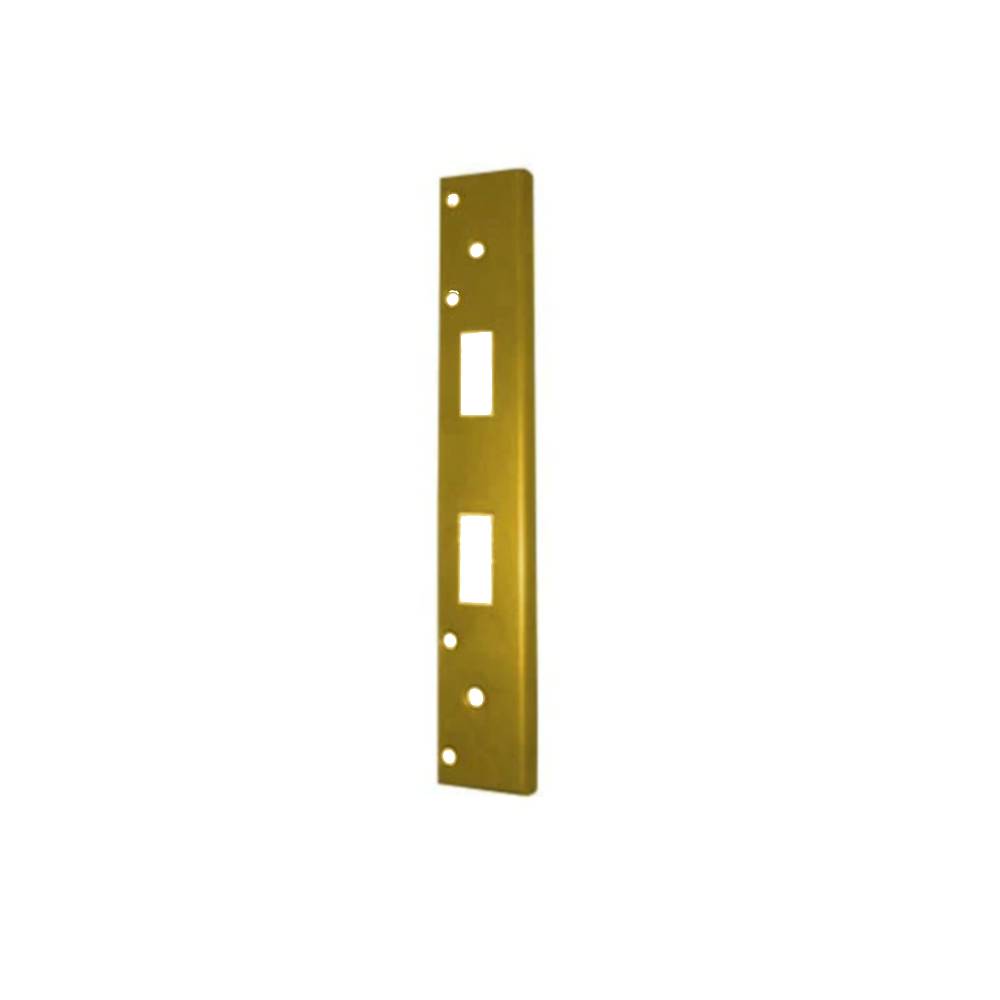 Don-Jo - FL-212N4-BP - Double Hole Security Strike 13 Gauge Steel 12 Height and 1-3/8 Width - BP (Bright Brass Plated Clear Coated Finish-632)