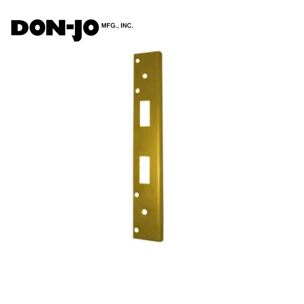 Don-Jo - FL-212N4-BP - Double Hole Security Strike 13 Gauge Steel 12 Height and 1-3/8 Width - BP (Bright Brass Plated Clear Coated Finish-632)