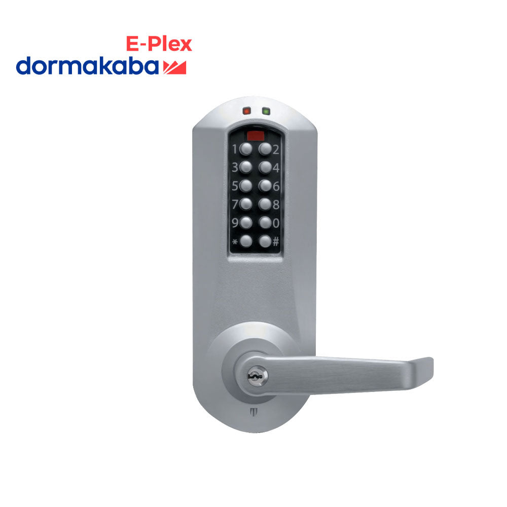 Dormakaba E-Plex - E5066 - E5000 Series Electronic Pushbutton Mortise Lock with Winston Lever - 2 3/4" Backset