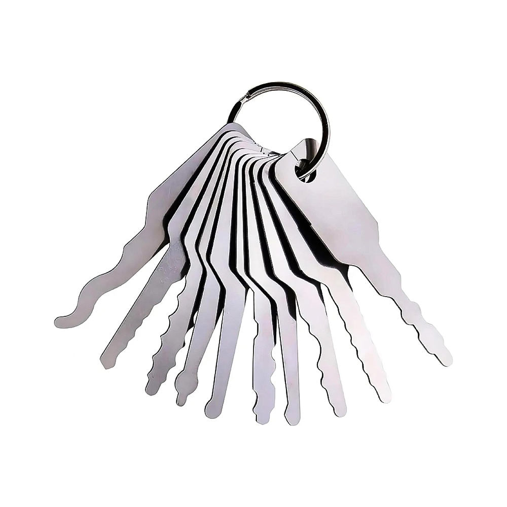 ECS AUTO PARTS Jiggler Lock Pick Keychain Tool 10 in One