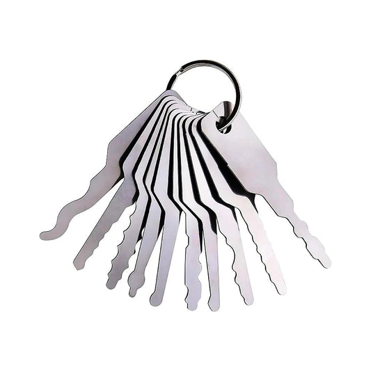 ECS AUTO PARTS Jiggler Lock Pick Keychain Tool 10 in One