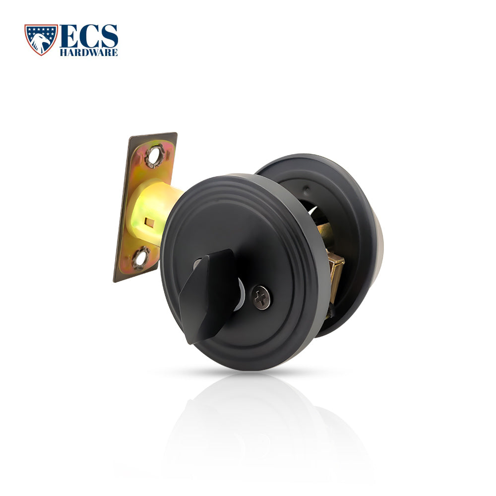 ECS HARDWARE - Durable Combo Lockset w/ Single Knob & Deadbolt - Entrance - Oil Rubbed Bronze - Grade 3 (SC1)