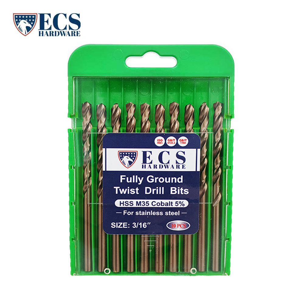 ECS HARDWARE - HSS Drill Bit x 10 Fully Ground - 5% Cobalt M35