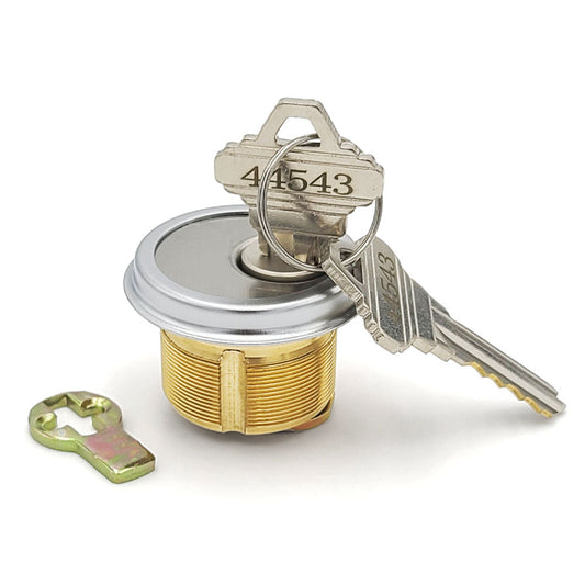 ECS HARDWARE - Durable Premium Mortise Cylinder - 1 Inch - Keyed Alike (KA10) with Ring - Schlage SC1 Keyway - US26D - Satin Chromium Plated (626)