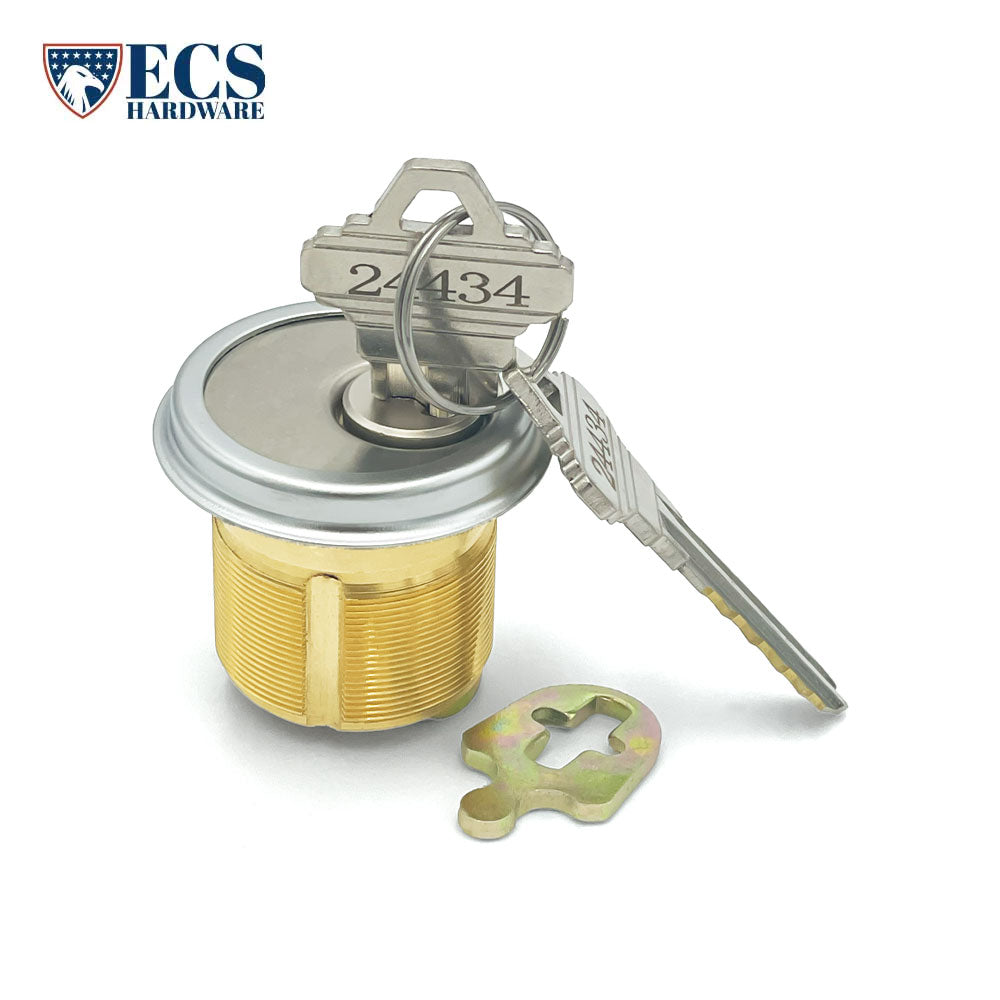 ECS HARDWARE - Durable Premium Mortise Cylinder - 1-1/4" 26D Satin Chrome SC1
