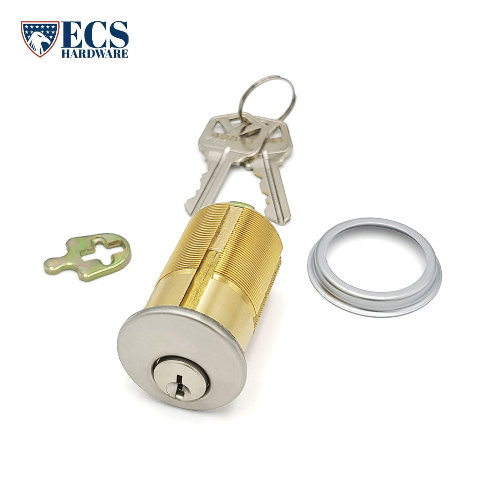 ECS HARDWARE - Durable Premium Mortise Cylinder - 2" 26D Satin Chrome KW1