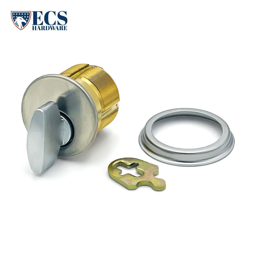 ECS HARDWARE - Durable Premium Thumb Turn Mortise Cylinder - 1-1/4" 26D Satin Chrome