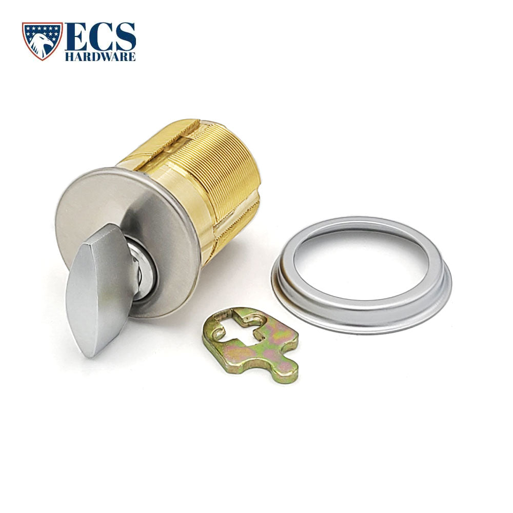 ECS HARDWARE - Durable Premium Thumb Turn Mortise Cylinder - 1-1/2" 26D Satin Chrome