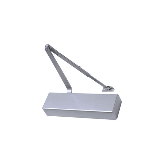 Falcon SC71A Series Heavy Duty Surface Door Closer Regular Arm with Parallel Arm Bracket - Full Plastic Cover - Grade 1 - 689 (Aluminum Painted)