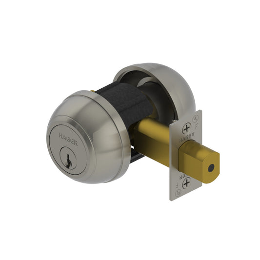 HAGER - 3114 - Deadlock Double Cylinder with 2-3/4 Backsets - Satin Chrome