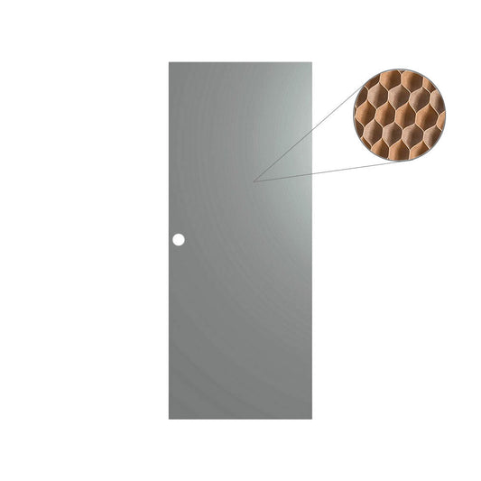 Fortis Doors - 18GHFV3072C - Heavy Duty 18ga Galvanized Honeycomb Flush Door - 161 Prep - Edge Seam - 3' x 7'2" - Dark Gray Prime Coat (Powder Coated)