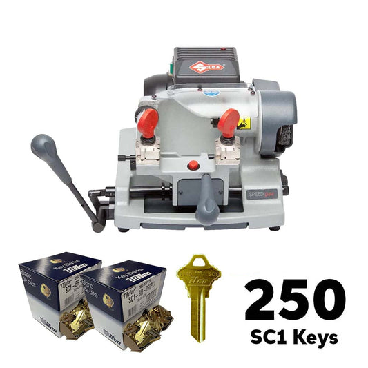 ILCO Speed 044 Semi-Automatic Key Duplicator Machine with 2 Packs of 250 SC1 Key Blanks