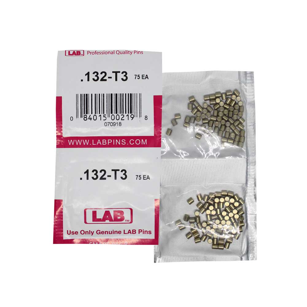 LAB - 132T - .132 Top Pin - .115 Diameter - Crown .003 Universal - Color-Coded - Brass Alloy - Smart Pack 150 Pins