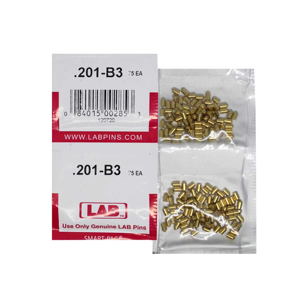 LAB - 201B - .201 Bottom Pin - .115 Diameter - Crown .003 Universal - Color-Coded - Brass Alloy - Smart Pack 150 Pins