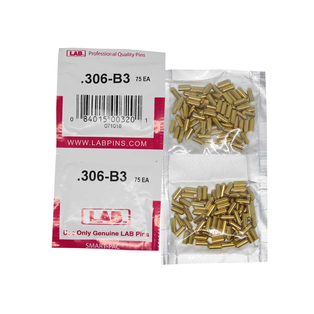 LAB - 306B - .306 Bottom Pin - .115 Diameter - Crown .003 Universal - Color-Coded - Brass Alloy - Smart Pack 150 Pins