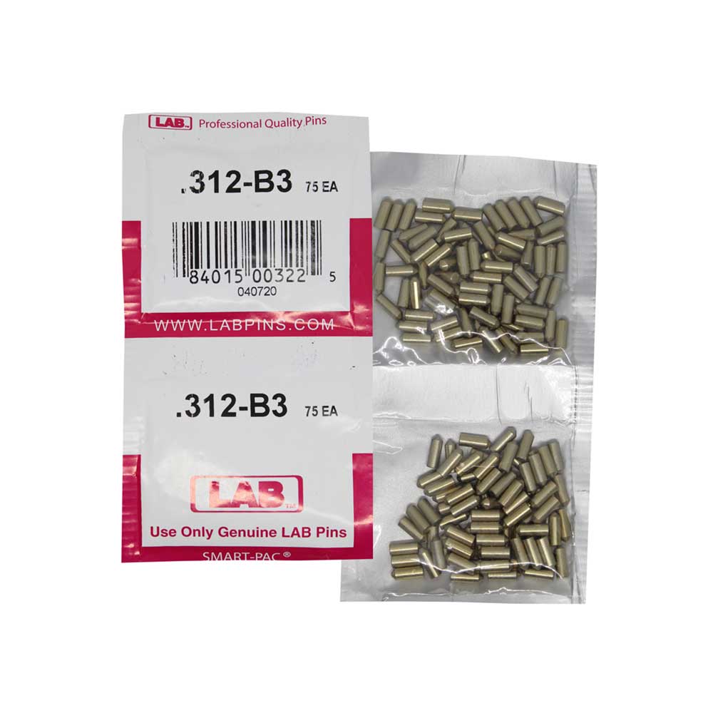 LAB - 312B - .312 Bottom Pin - .115 Diameter - Crown .003 Universal - Color-Coded - Brass Alloy - Smart Pack 150 Pins