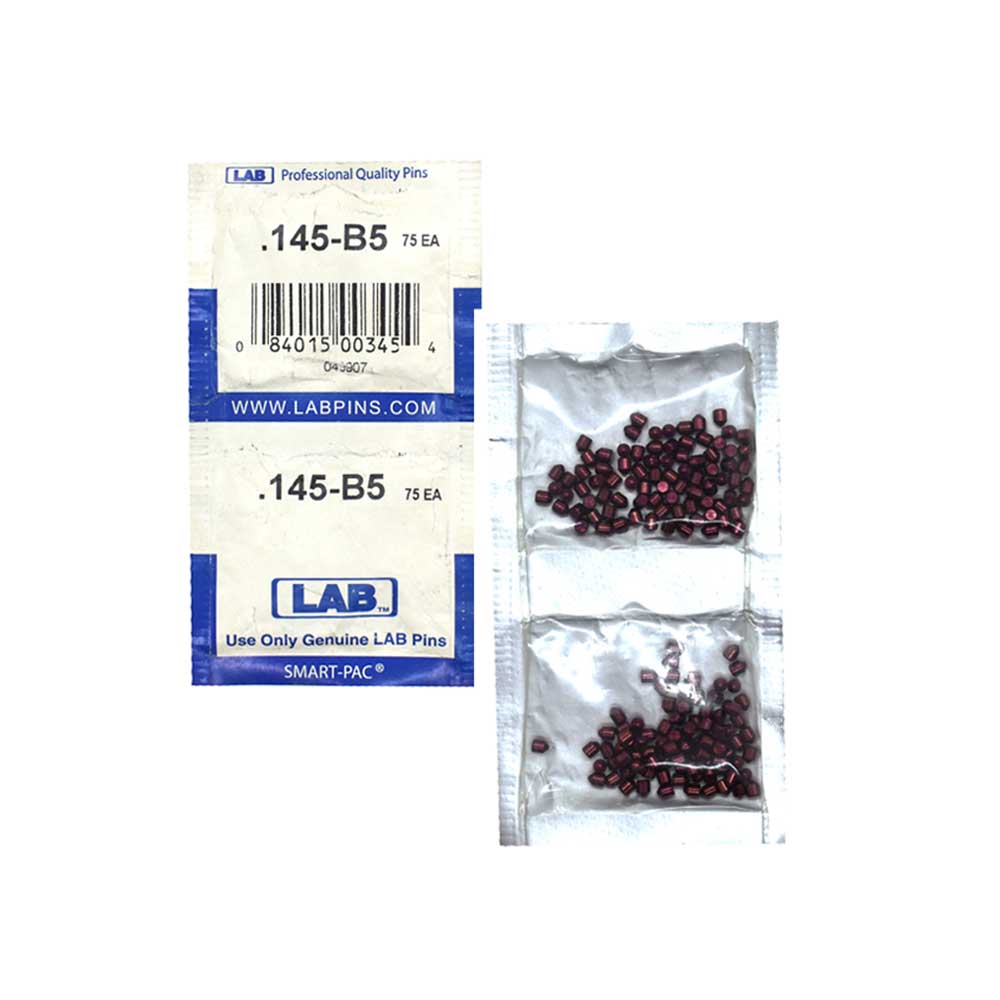 LAB - 5145B-SP - .145 Bottom Pin - .115 Diameter - Crown .005 Universal - Color-Coded - Brass Alloy - Smart Pack 150 Pins