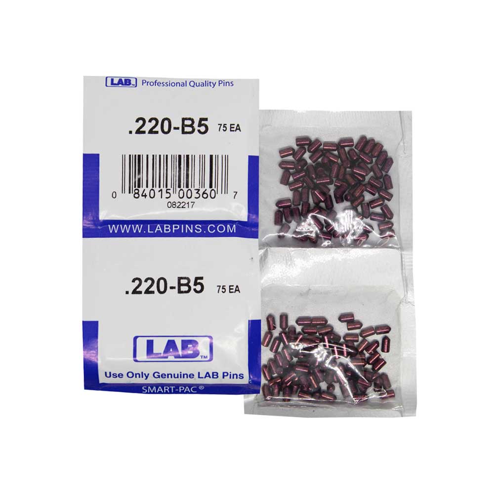 LAB - 5220B-SP - .220 Bottom Pin - .115 Diameter - Crown .005 Universal - Color-Coded - Brass Alloy - Smart Pack 150 Pins