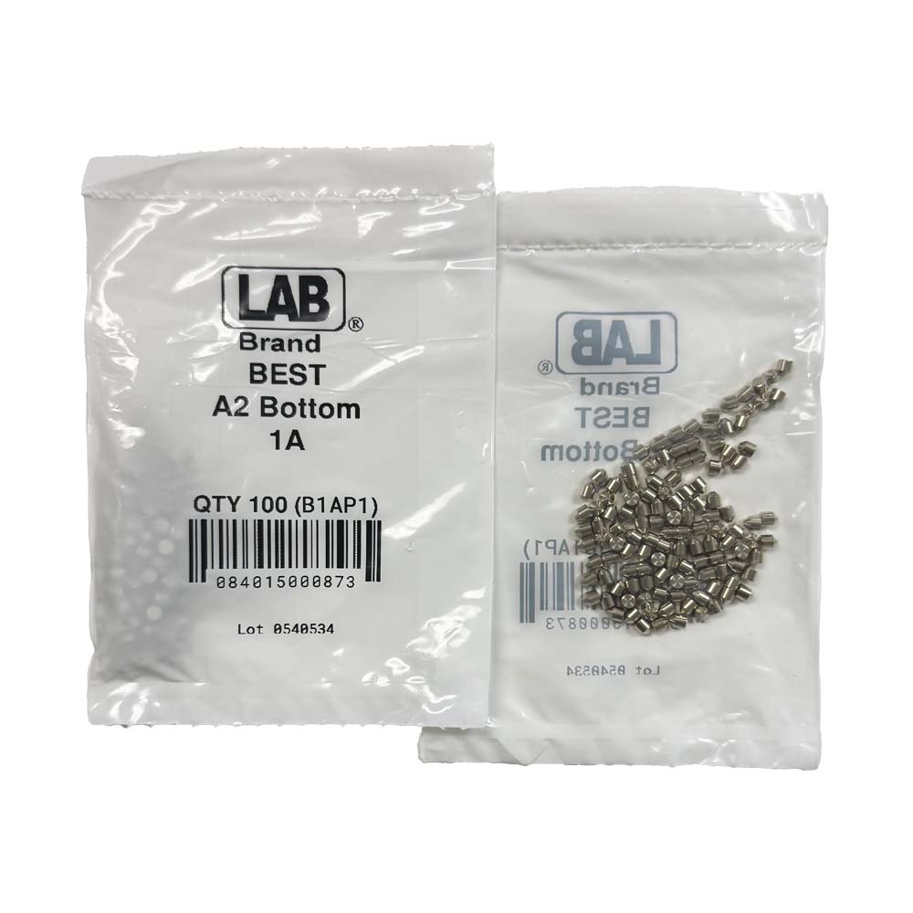 LAB - BEST-B1 - 1B BEST SFIC Bottom Pins - .122 Size - A2 Systems - Nickel Silver - Polybag 100 Pins
