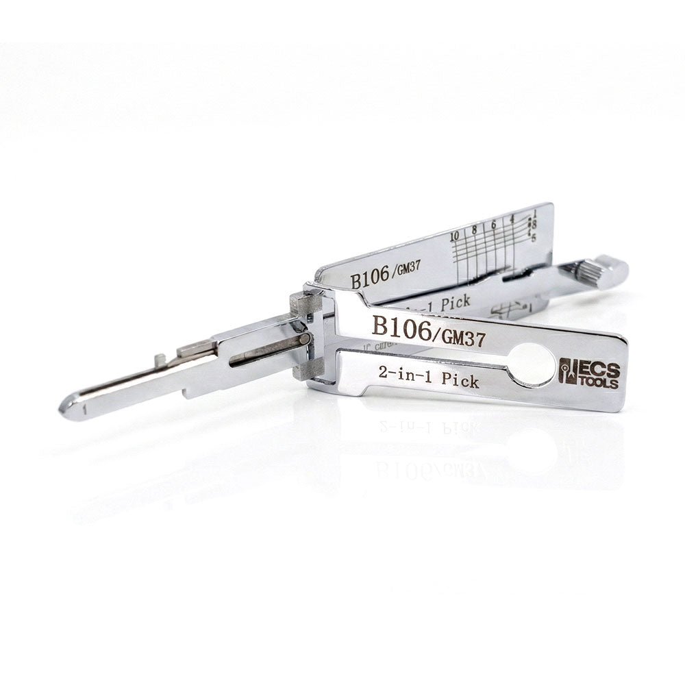 ECS TOOLS Lishi B106/GM37 2-in-1 Decoder and Pick