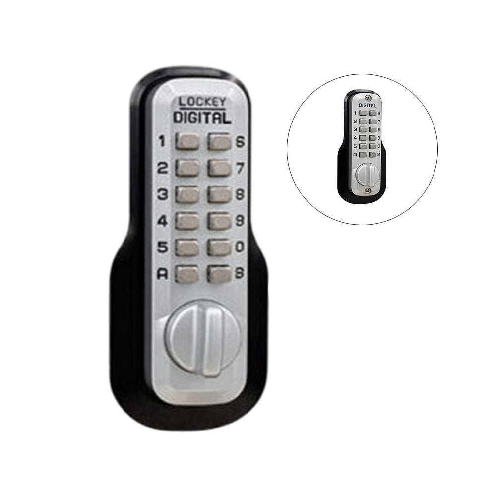 Lockey - M210 - EZ Mechanical Keyless Combination Deadbolt Lock - Satin Chrome Marine Grade