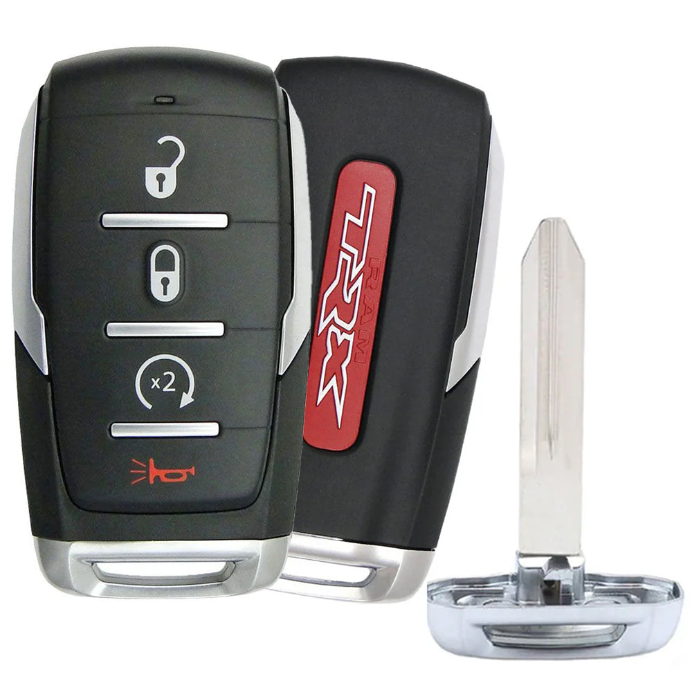 2022 RAM 1500 TRX Smart Key 4B W/ Remote Start Fob FCC# OHT-4882056 - Silver Sides - 68462106AA - OEM