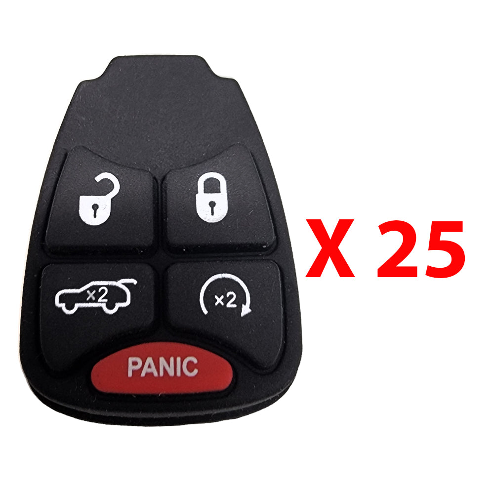 2007 Jeep Commander Grand Cherokee Remote Rubber Pad 5 Buttons (25 Pack)