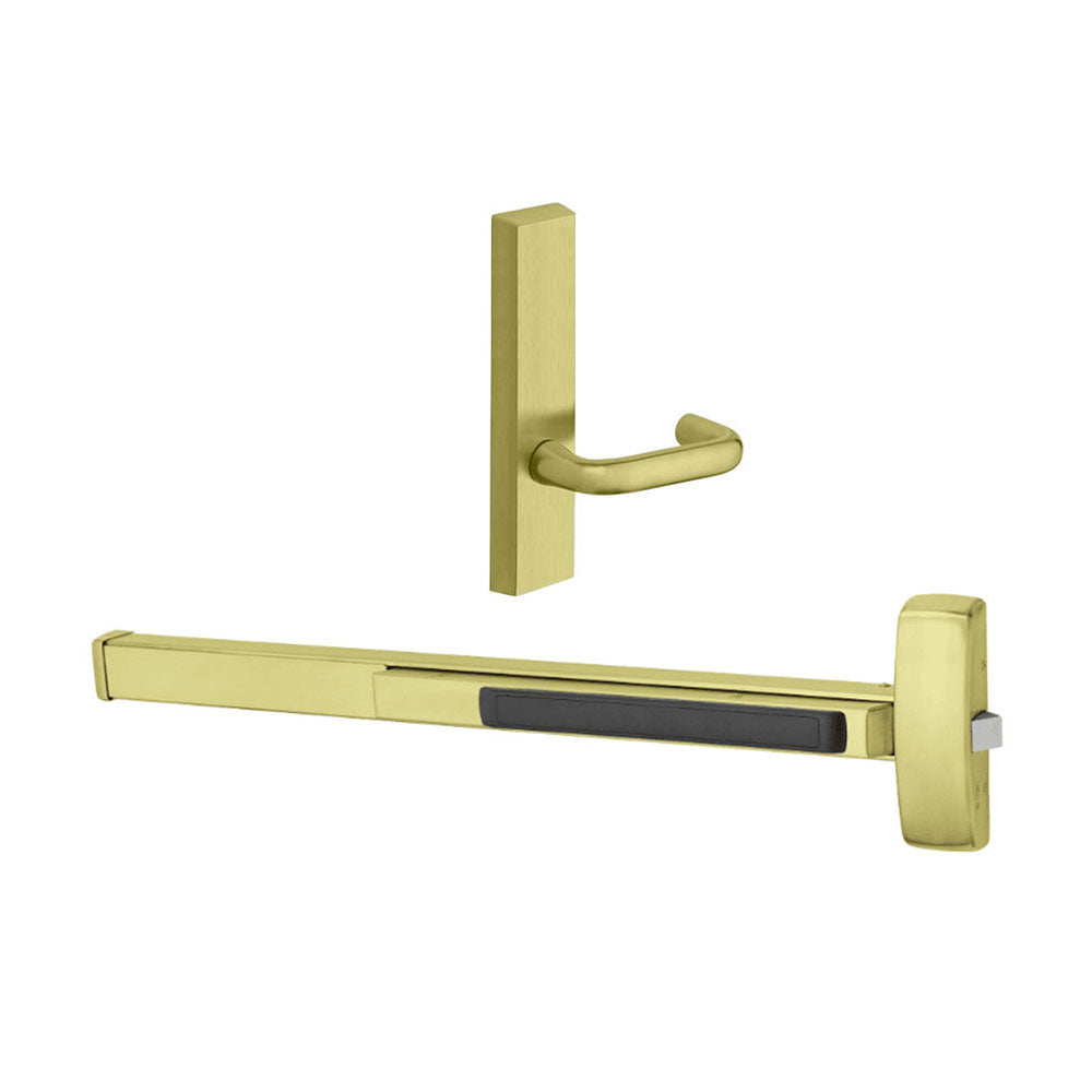 Sargent - 8874F - Rim Exit Devices with Electrified Trim - Wide Stile Pushpad - 12V - Fail Secure - Electrified Escutcheon Trim - 36" - Grade 1 - US03 (Bright Polished Brass)