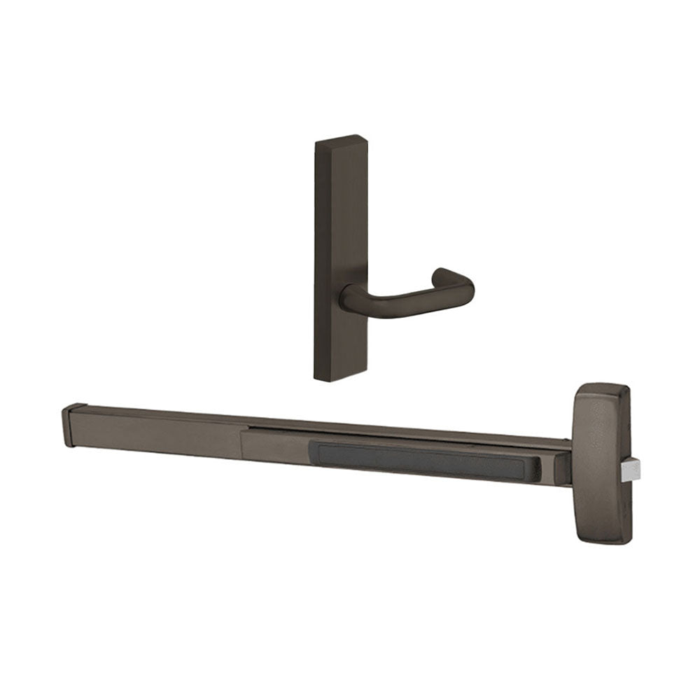 Sargent - 8874F - Rim Exit Devices with Electrified Trim - Wide Stile Pushpad - 12V - Fail Secure - Electrified Escutcheon Trim - 36" - Grade 1 - US10B (Dark Oxidized Satin Bronze Oil Rubbed)