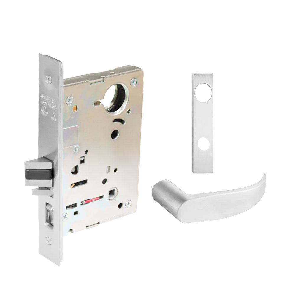 Sargent - 8204 - Storeroom Mortise Lock - Heavy Duty Less Cylinder - LFIC - Keyed Alike - Escutcheon Trim Function - Grade 1 - WSP (White Suede Powder Coat)